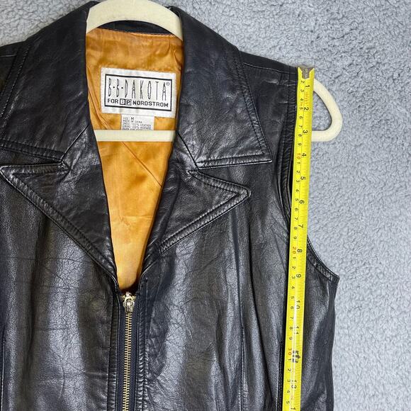 Vintage Leather Vest Womens Medium BB DAKOTA by BP NORDSTROM Black - Picture 4 of 16